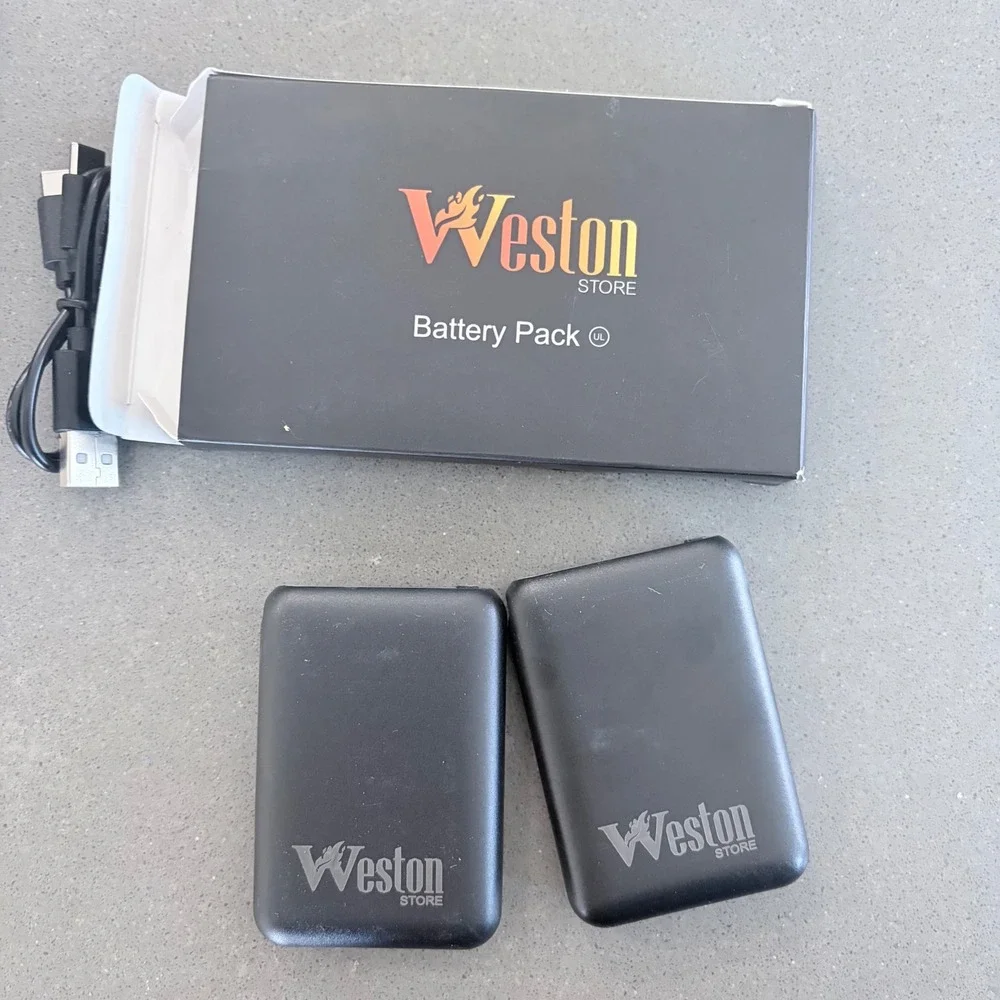 Weston Store 5000mAh Battery Pack Set of 2 for Heated Gear USB-C Black 18.5Wh